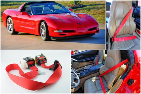 Corvette with Flame Red Seat Belts