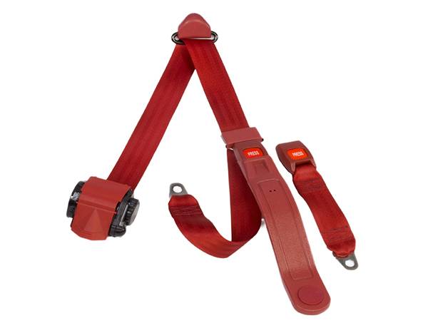 Universal 3 point retractable seat outlet belts