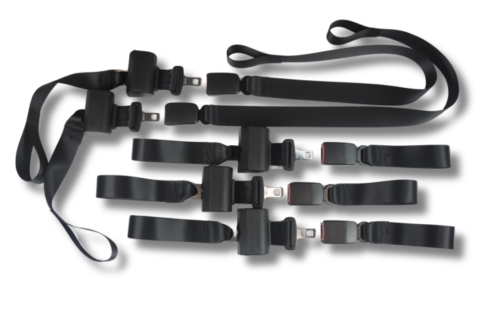 Seatbelt Planet - EMS Retractable Cot Straps Set of 5 (2 Shoulder, 2 Leg, 1 Waist)